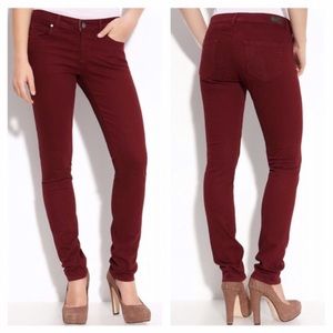 Paige Denim Red Cranberry Skyline Skinny Jeans